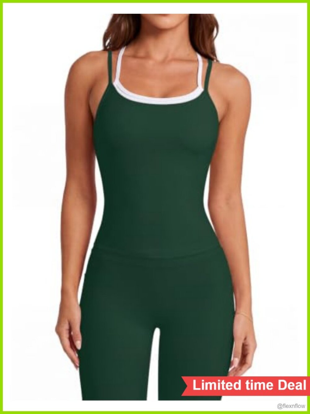 2 Piece Workout Set Nylon Elastane Tank Top Leggings Activewear